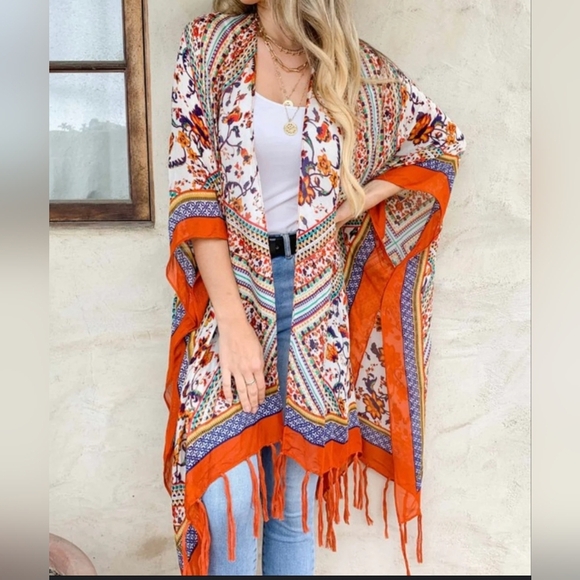 Leto Other - Bohemian Diamond Tassel Kimono